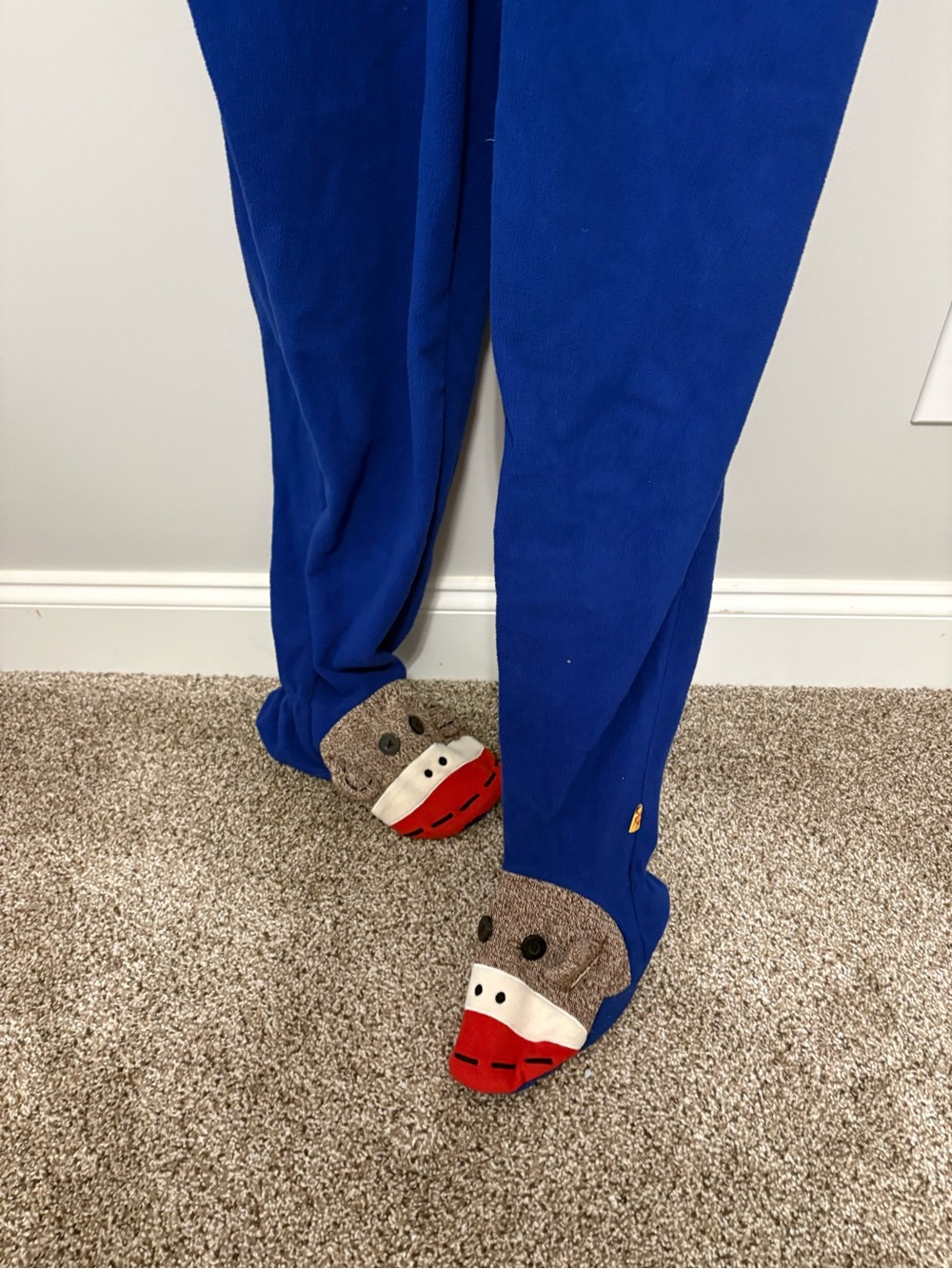 Unisex Nick & Nora Sock Monkey Footed Pajamas